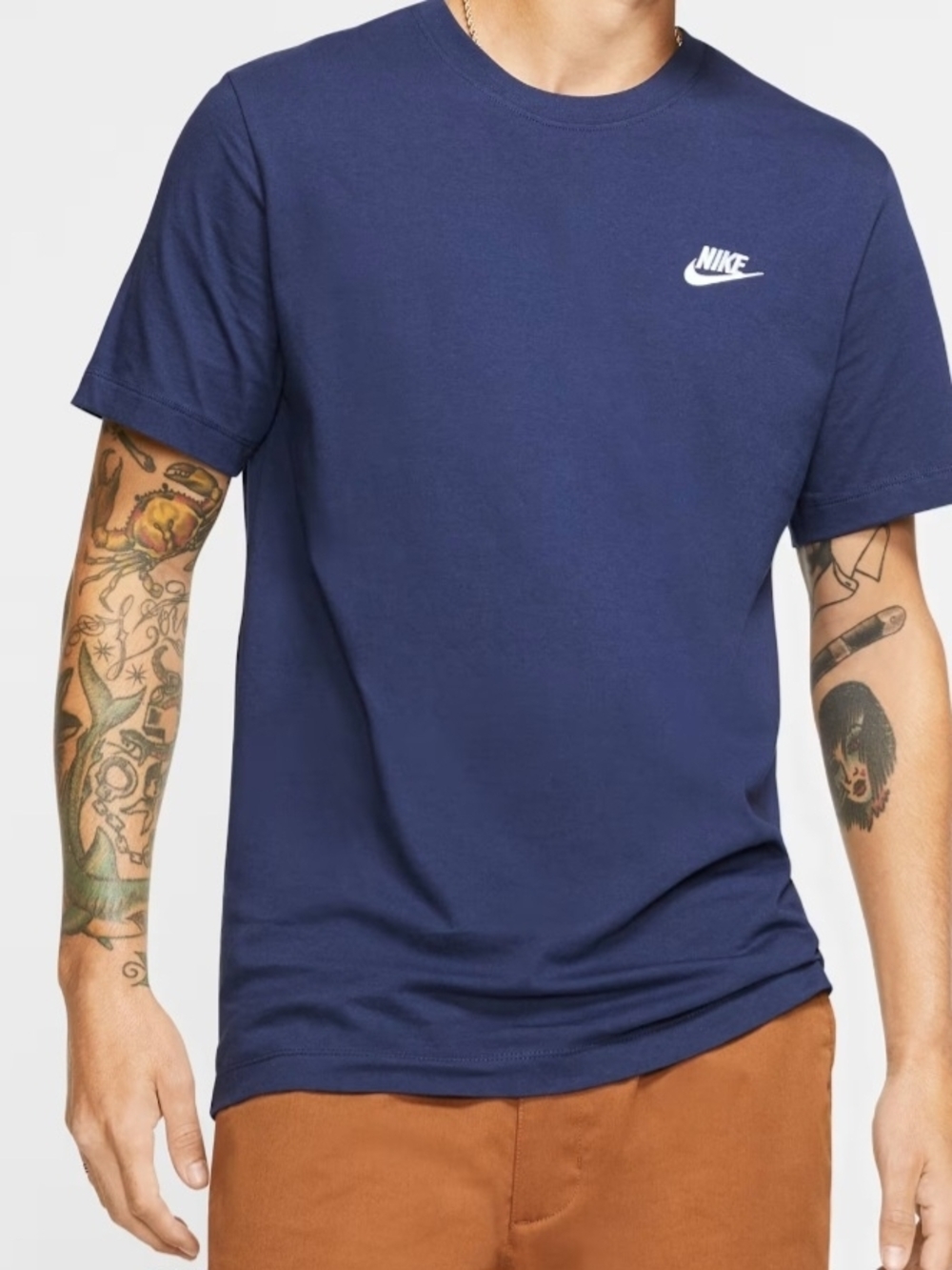 Nike Navy Sportswear Clu Short-Sleeve Crewneck T-Shirt with White Logo